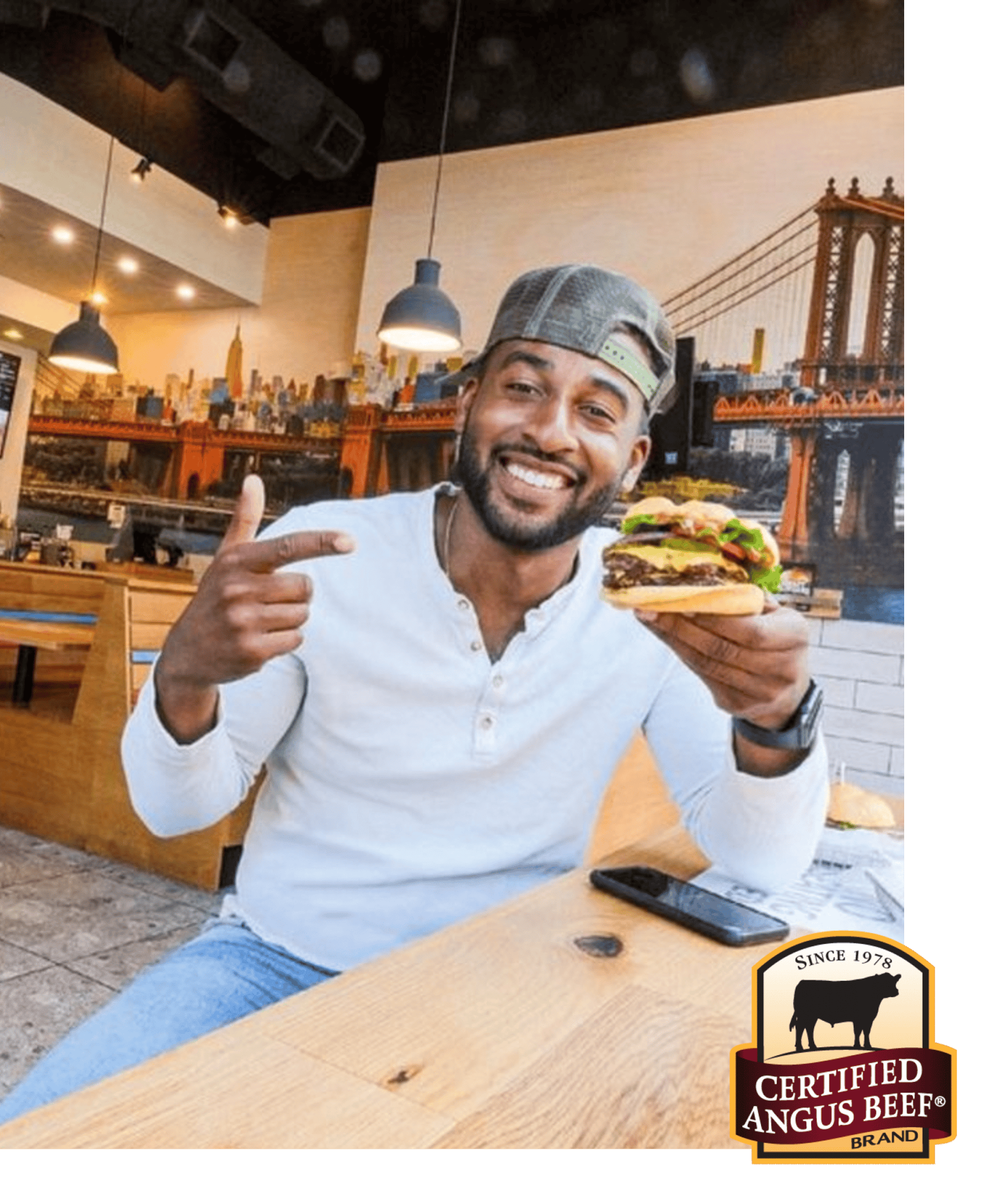Customer Enjoying Smashburger