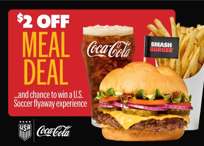 $2 off meal deal and a chance to win a US soccer flyway experience